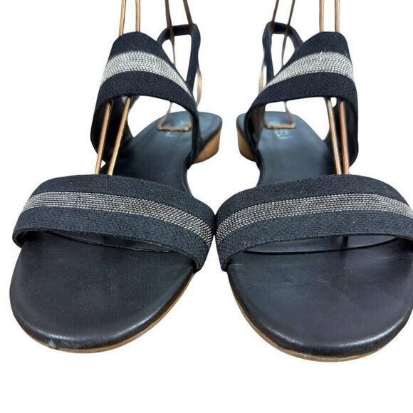 Vaneli Van Eli Womens Black Silver Slingback Sandals Low Heel Shoes Strappy sz 7 - Picture 7 of 15